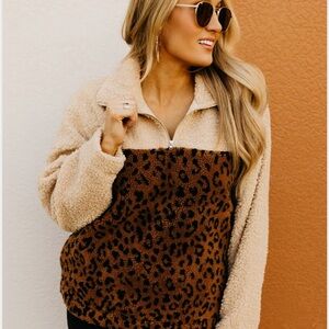 Lush Cream and Brown Teddy Jacket